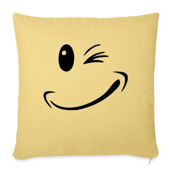gesicht lustig smile - Sofakissenbezug 45 x 45 cm - Hellgelb - Vorne