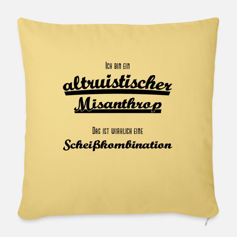 Altruistischer Misanthrop (sw) - Sofakissenbezug 45 x 45 cm - Hellgelb