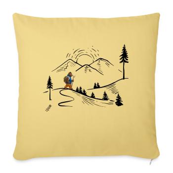 randonnée en montagne servus croix de sommet alpin - Housse de coussin décorative 45 x 45 cm - jaune délavé - Devant