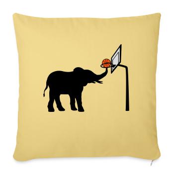 Basketball-playing elephant silhouette - Sofa pillowcase 17,3'' x 17,3'' (45 x 45 cm) - washed yellow - Front