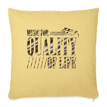 Groupe de musique rock Guitare rétro Heavy Metal vintage - Housse de coussin décorative 45 x 45 cm - jaune délavé - Devant