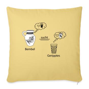 Denkblasen <3 #Bembel #trifft #Schoppe - Sofakissenbezug 45 x 45 cm - Hellgelb - Vorne