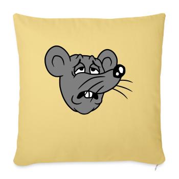 Souris épuisée triste désespérément fatiguée souffrance douce - Housse de coussin décorative 45 x 45 cm - jaune délavé - Devant