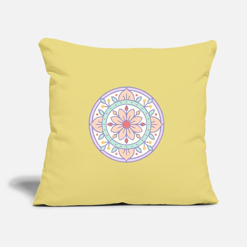Mandala à effet risographe Housse de coussin décorative 45 x 45 cm