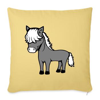 Pferd Bob Haare Frisur Pony Fohlen Niedlich Comic - Sofakissenbezug 45 x 45 cm - Hellgelb - Vorne