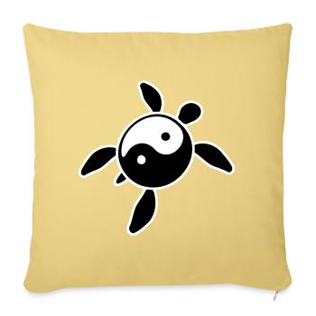 Tortues, Carapace, Yin, Yang, Symbole, Équilibre - Housse de coussin décorative 45 x 45 cm - jaune délavé - Devant