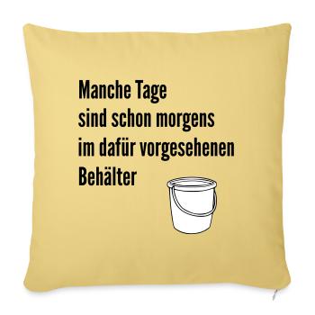 Une journée dans le seau - Housse de coussin décorative 45 x 45 cm - jaune délavé - Devant