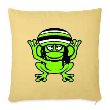 Frog Reggae Music Rasta Hair Hat Jamaica Fun - Sofa pillowcase 17,3'' x 17,3'' (45 x 45 cm) - washed yellow - Front