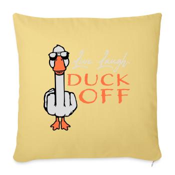 Goose Live Laugh Duck Off Sunglasses Middle Finger - Sofa pillowcase 17,3'' x 17,3'' (45 x 45 cm) - washed yellow - Front