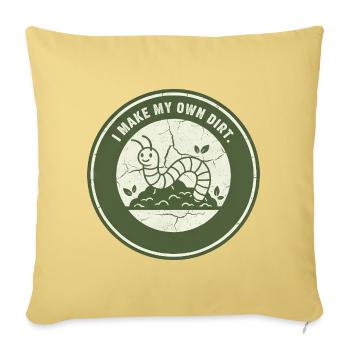 Compost de vers : sol indépendant - Housse de coussin décorative 45 x 45 cm - jaune délavé - Devant