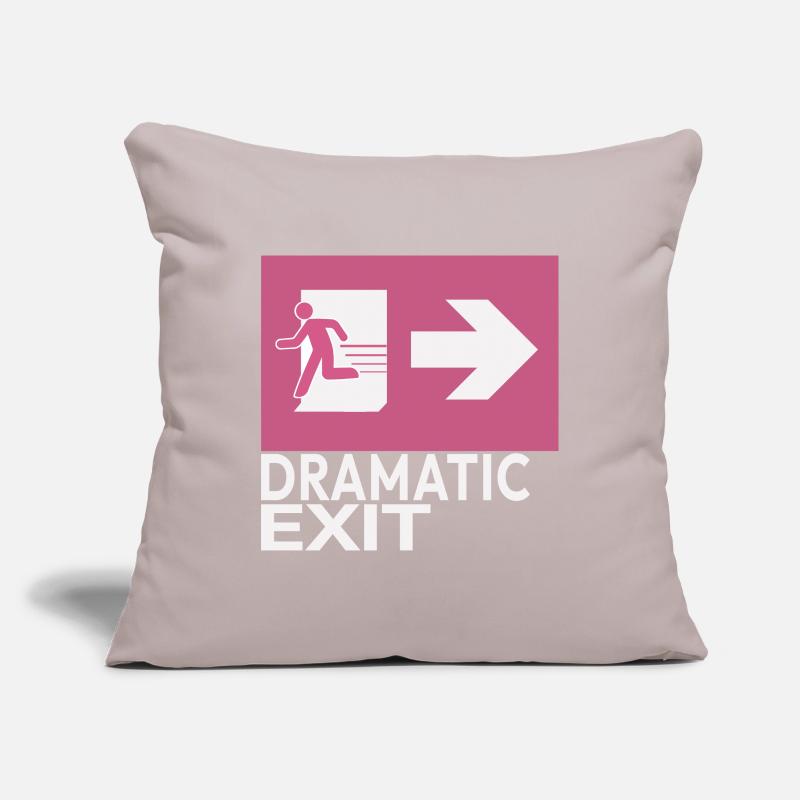 Dramatic Exit Funny Statement Minimal Grafik Sofakissenbezug 45 x 45 cm