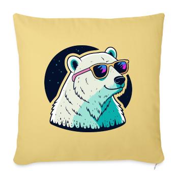 Neon polar bear sunglasses - Sofa pillowcase 17,3'' x 17,3'' (45 x 45 cm) - washed yellow - Front