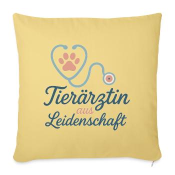 Tierärztin aus Leidenschaft - Sofakissenbezug 45 x 45 cm - Hellgelb - Vorne