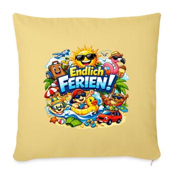 Endlich Ferien! - Sofakissenbezug 45 x 45 cm - Hellgelb - Vorne