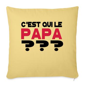 C'est qui le papa 2 - Housse de coussin décorative 45 x 45 cm - jaune délavé - Devant