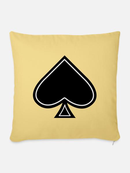 Pik Ass - ace of spades - Sofakissenbezug 45 x 45 cm - Hellgelb