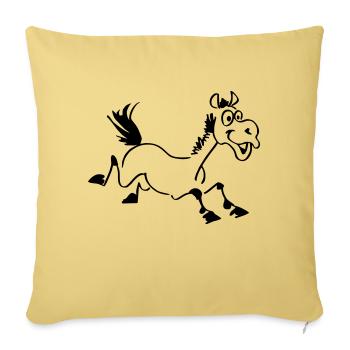 Cheval marrant - Housse de coussin décorative 45 x 45 cm - jaune délavé - Devant