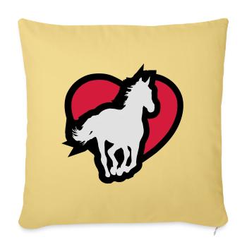 Cheval - Housse de coussin décorative 45 x 45 cm - jaune délavé - Devant