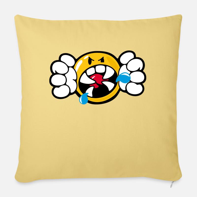 Smiley Anger Vicious - Sofakissenbezug 45 x 45 cm - Hellgelb