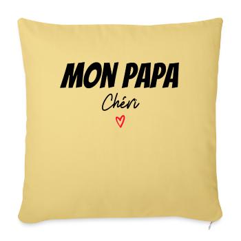 cadeau avec message papa cheri - Housse de coussin décorative 45 x 45 cm - jaune délavé - Devant