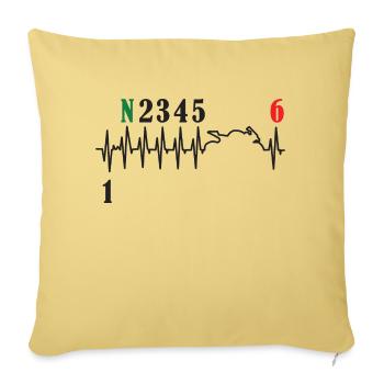 Motorcycle Gear Shift Heartbeat Biker - Sofa pillowcase 17,3'' x 17,3'' (45 x 45 cm) - washed yellow - Front