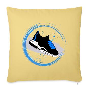 Sneaker Splash in a circle - Sofa pillowcase 17,3'' x 17,3'' (45 x 45 cm) - washed yellow - Front