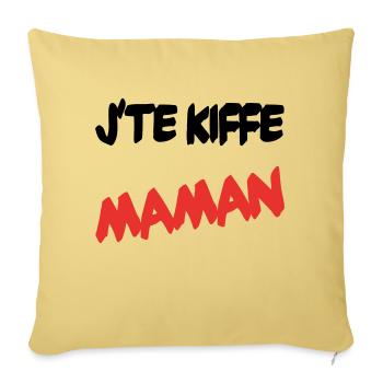 J'te kiffe maman - Housse de coussin décorative 45 x 45 cm - jaune délavé - Devant