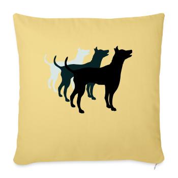 3 chiens silhouette équipe dangereuse équipage amis - Housse de coussin décorative 45 x 45 cm - jaune délavé - Devant