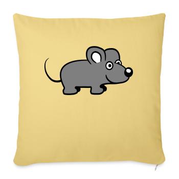 Maus Mäuschen Süße Kleine Ratte Nager Freundlich - Sofakissenbezug 45 x 45 cm - Hellgelb - Vorne