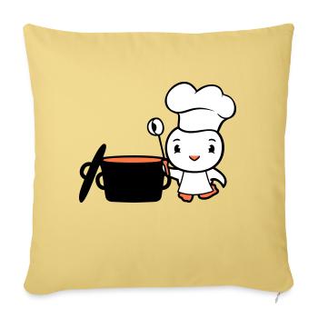 Bird Chef Cooking Pot Duck Delicious Hunger Food - Sofa pillowcase 17,3'' x 17,3'' (45 x 45 cm) - washed yellow - Front