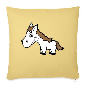Pferd Süß Pony Fohlen Pferdemädchen Niedlich Comic - Sofakissenbezug 45 x 45 cm - Hellgelb - Vorne