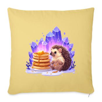 Hedgehog with pancakes and crystals - Sofa pillowcase 17,3'' x 17,3'' (45 x 45 cm) - washed yellow - Front