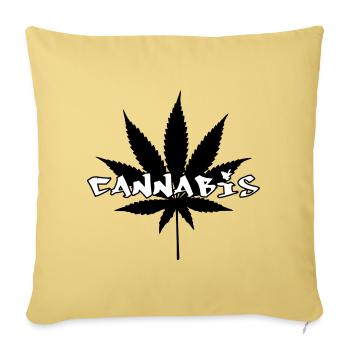 Cannabis - Weed - Legalize - Housse de coussin décorative 45 x 45 cm - jaune délavé - Devant