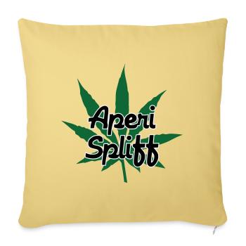 Aperi Spliff - Cannabis - Weed - Housse de coussin décorative 45 x 45 cm - jaune délavé - Devant