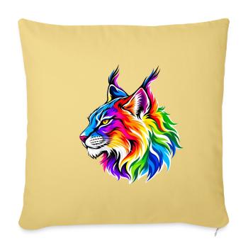 Leuchtender Regenbogen-Luchs - Sofakissenbezug 45 x 45 cm - Hellgelb - Vorne