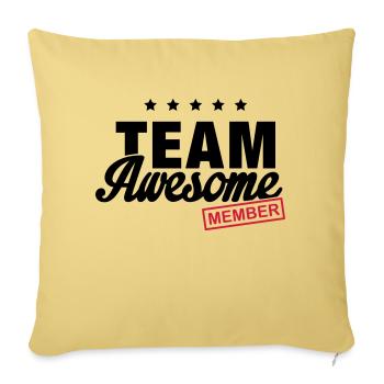 team_awesome_member_f2 - Sofa pillowcase 17,3'' x 17,3'' (45 x 45 cm) - washed yellow - Front