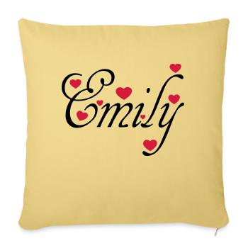 ♥ټI Love Emily-Vector Cute Confession Designټ♥ - Sofa pillowcase 17,3'' x 17,3'' (45 x 45 cm) - washed yellow - Front