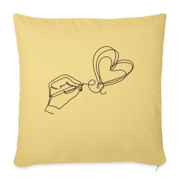 Drawing the Love - Sofakissenbezug 45 x 45 cm - Hellgelb - Vorne