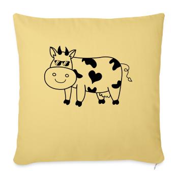 Vache fraîche - Housse de coussin décorative 45 x 45 cm - jaune délavé - Devant