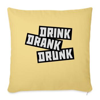 boire bu ivre citation - Housse de coussin décorative 45 x 45 cm - jaune délavé - Devant