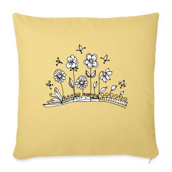Fleur - Housse de coussin décorative 45 x 45 cm - jaune délavé - Devant