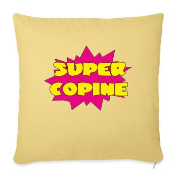 SUPER COPINE - Housse de coussin décorative 45 x 45 cm - jaune délavé - Devant