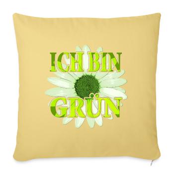 I'm Green - Margarite Flower - Sofa pillowcase 17,3'' x 17,3'' (45 x 45 cm) - washed yellow - Front