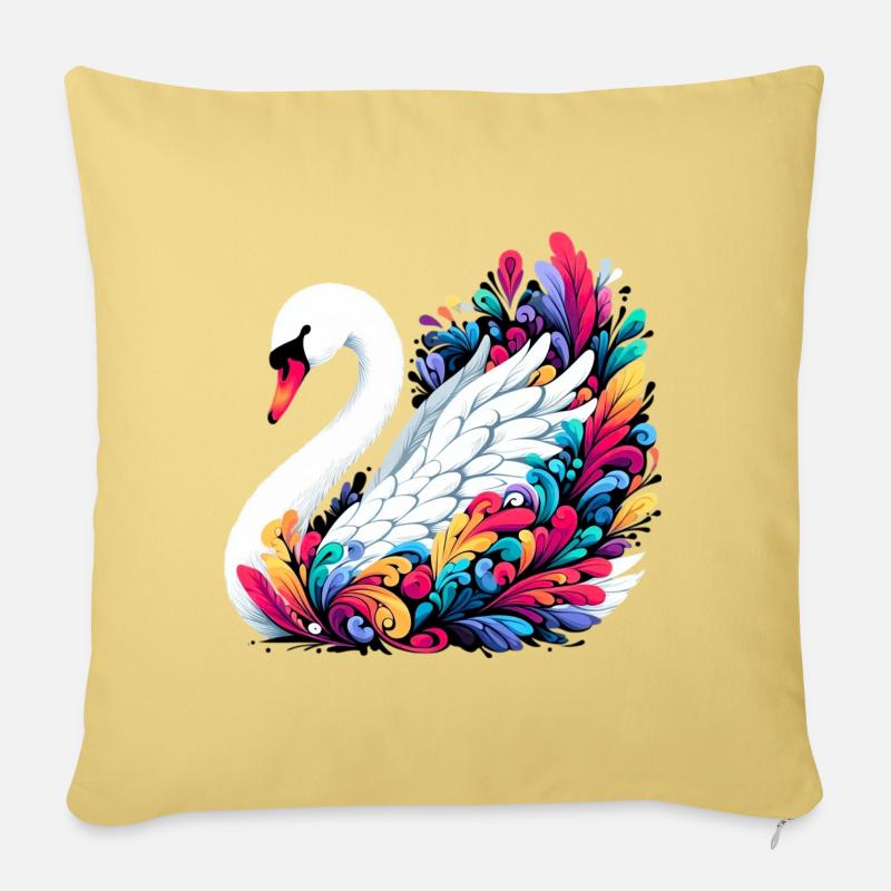 Schwan - Sofakissenbezug 45 x 45 cm - Hellgelb