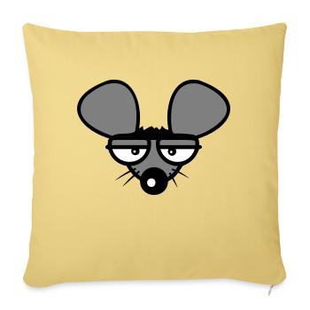 Mouse looks angry angry frustrated angry aggressive - Sofa pillowcase 17,3'' x 17,3'' (45 x 45 cm) - washed yellow - Front