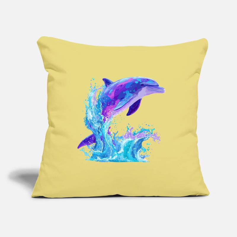 Colored Dolphin Splash Sofa pillowcase 17,3'' x 17,3'' (45 x 45 cm)