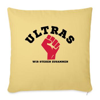 ULTRAS | Zusammen stehen - Sofakissenbezug 45 x 45 cm - Hellgelb - Vorne
