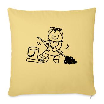 Putzfrau - Sofa pillowcase 17,3'' x 17,3'' (45 x 45 cm) - washed yellow - Front