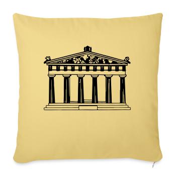 greek_temple - Sofa pillowcase 17,3'' x 17,3'' (45 x 45 cm) - washed yellow - Front