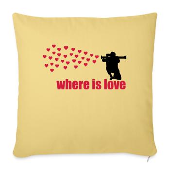 où est l'amour - Housse de coussin décorative 45 x 45 cm - jaune délavé - Devant